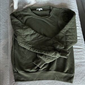 Nine Britton Olive Green Textured Sweatshirt